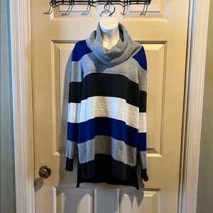Chic Multicolor Cowl Neck Sweater